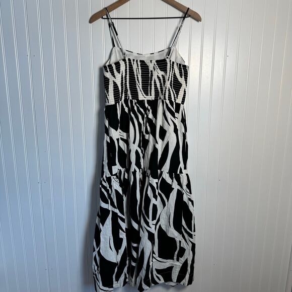 Rachel Zoe Geometric MIDI Dress Black & White Women’s Size Medium - Picture 7 of 12